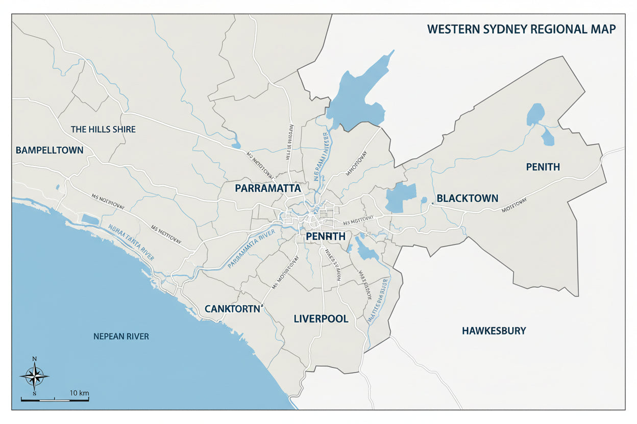Western Sydney map area